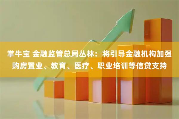 掌牛宝 金融监管总局丛林：将引导金融机构加强购房置业、教育、医疗、职业培训等信贷支持